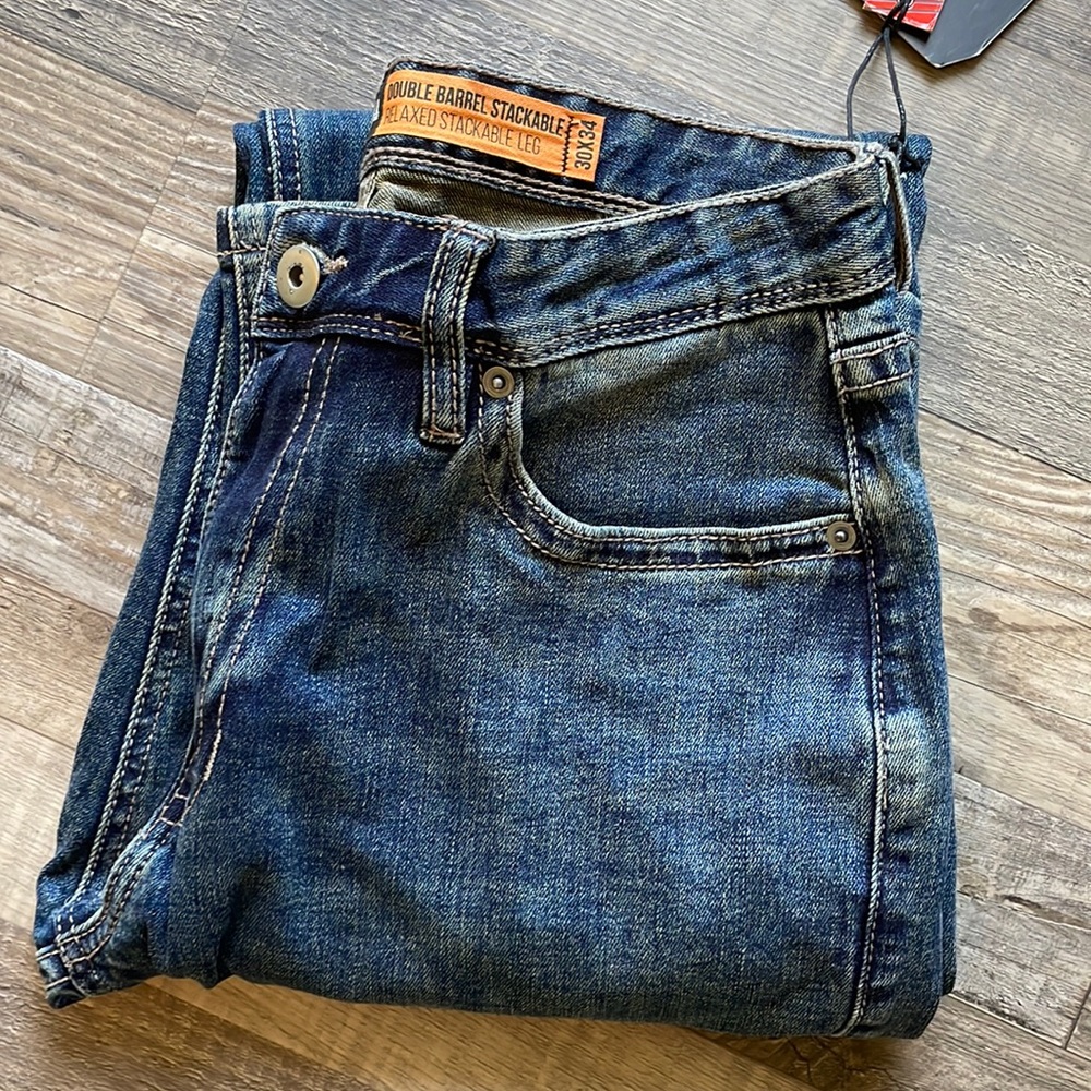Men's Relaxed Fit Dress Jeans - Blue